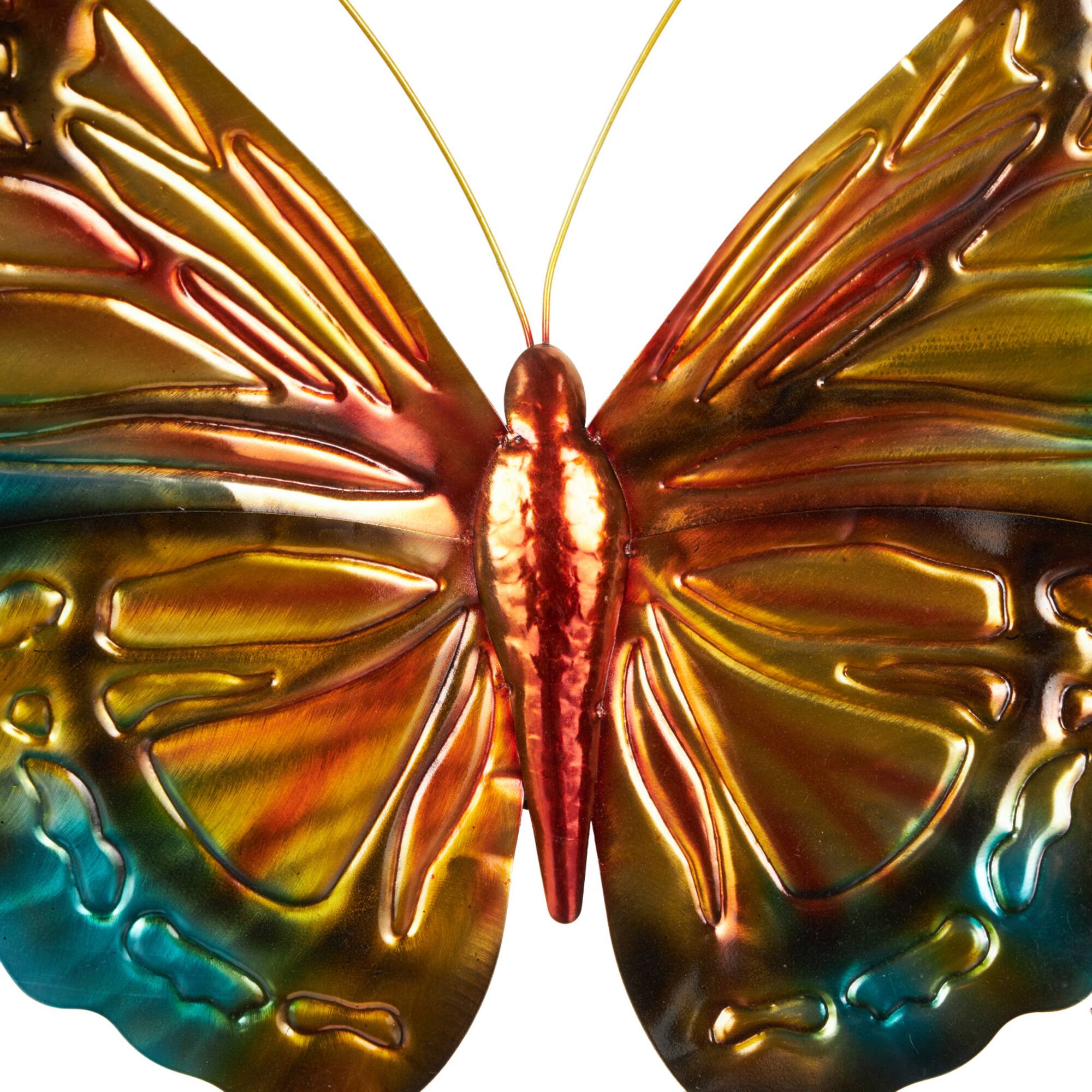 19" x 16.5" Stainless Steel Butterfly Home Wall Décor